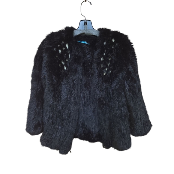 Alice + Olivia Black Fur Jacket Size XS - Picture 2 of 6